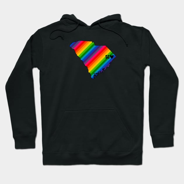 USA States: South Carolina (rainbow) Hoodie by LetsOverThinkIt